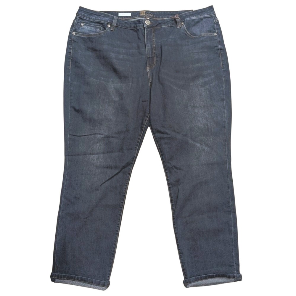 Kut From The Kloth Katy Jeans NWT Plus 22w 22 3X Boyfriend Dark Denim Pants NEW